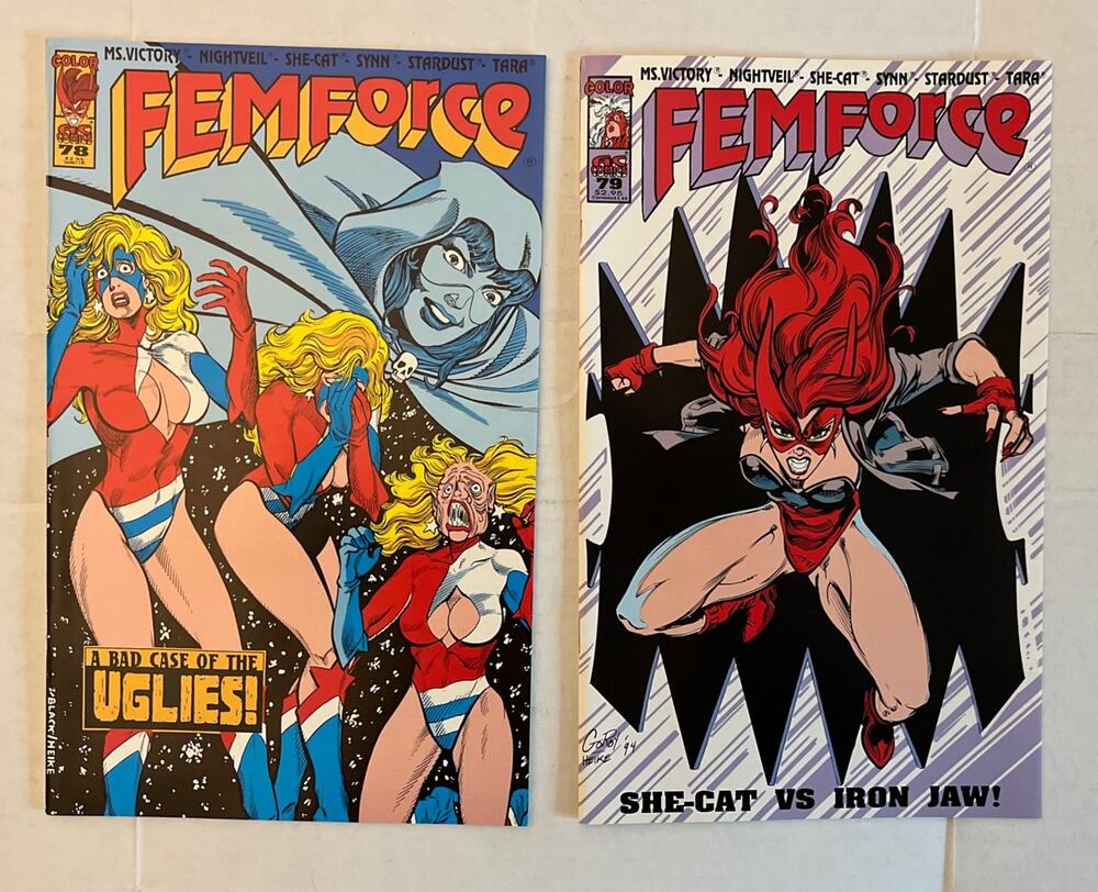 Femforce #78 #79 (AC Comics January 1995) VF/ Very Clean Bagged/ Boarded
